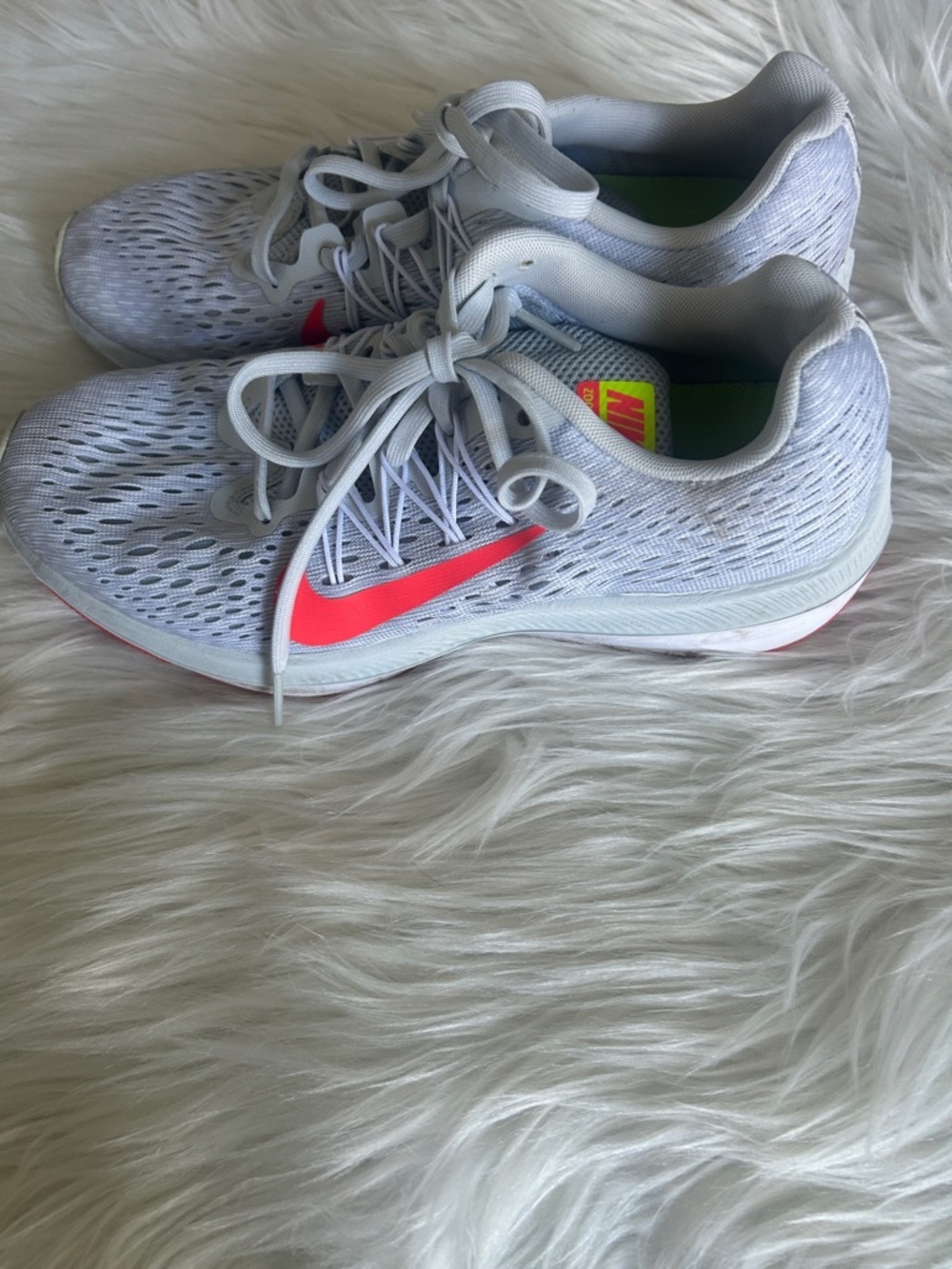 Nike Women’s Sneakers size 8 white Bright Orange Swoosh